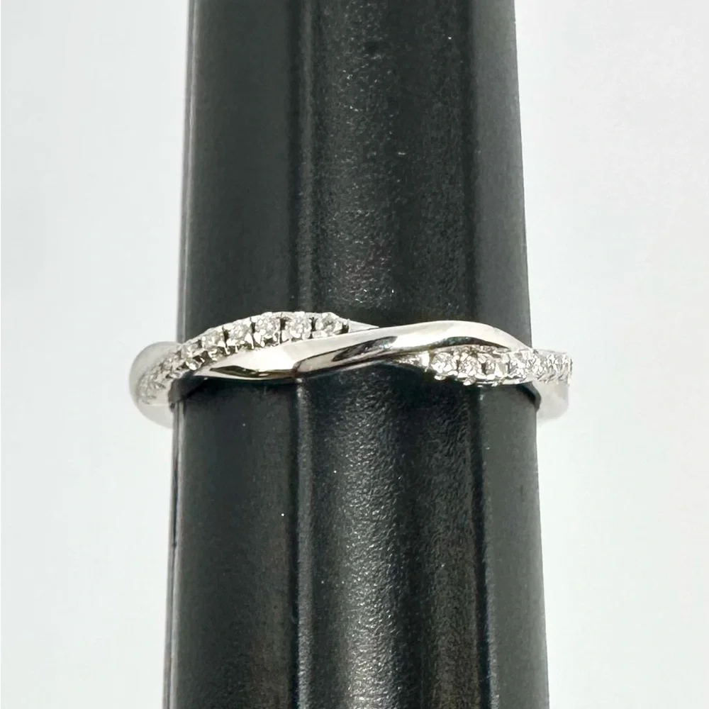 Moissanite Wedding Band Twisted Ring Anniversary GRA Certified 925 18K